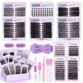 10 Styles Lash Clusters Kit DIY Lash Extension Kit – Fluffy D Curl Cluster Lashes for Salon-Style Volume at Home